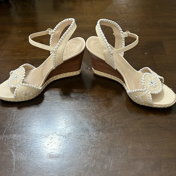 Jack Rogers Wedges. Size 10. Natural and White. - Picture 2 of 13